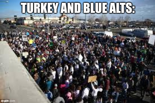millions of people | TURKEY AND BLUE ALTS: | image tagged in millions of people | made w/ Imgflip meme maker