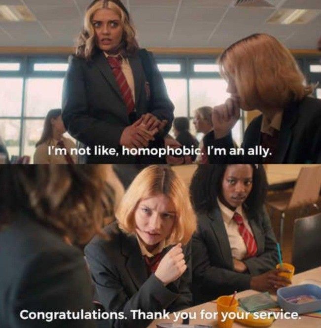 "I'm an ally" from Heartstoppers Blank Meme Template