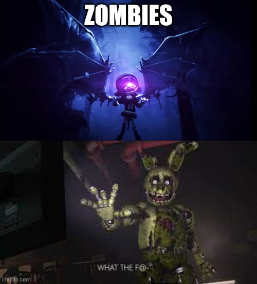 They are zombies | ZOMBIES | image tagged in zombie uzi | made w/ Imgflip meme maker