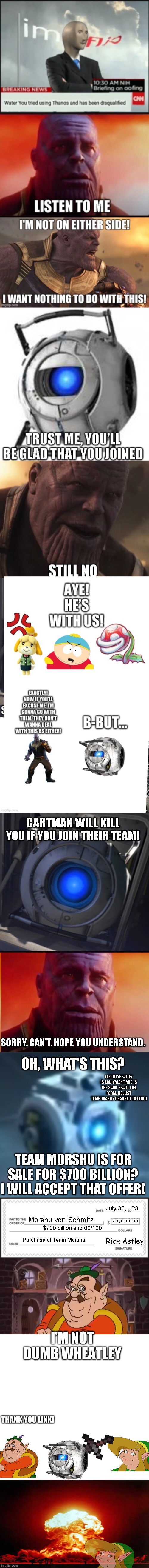 W Link (lol) | I’M NOT DUMB WHEATLEY; THANK YOU LINK! | image tagged in the legend of zelda | made w/ Imgflip meme maker