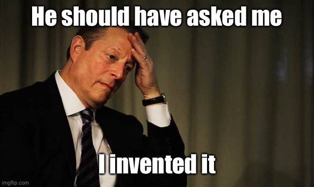 Al Gore Facepalm | He should have asked me I invented it | image tagged in al gore facepalm | made w/ Imgflip meme maker