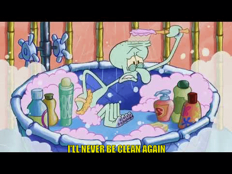Squidward Never Clean Again Blank Meme Template