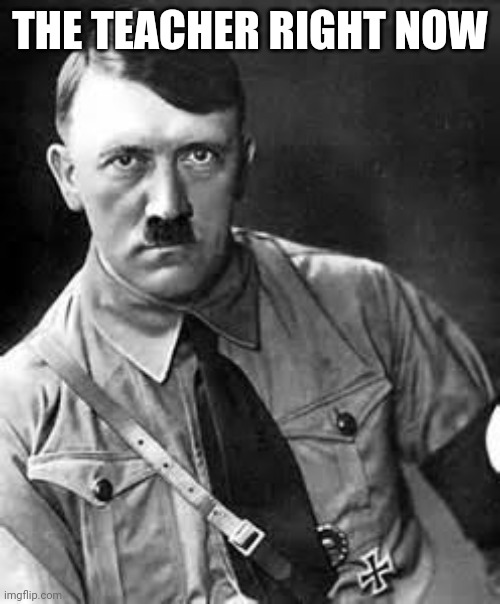 Adolf Hitler | THE TEACHER RIGHT NOW | image tagged in adolf hitler | made w/ Imgflip meme maker