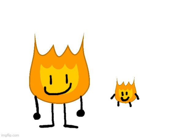 Firey and Firey Jr. | image tagged in firey,firey jr,bfdi,bfdia,bfb,tpot | made w/ Imgflip meme maker