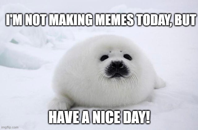 the ppl you hate will disappear along with their social media accounts and videos they posted- | I'M NOT MAKING MEMES TODAY, BUT; HAVE A NICE DAY! | image tagged in but i'm just a seal | made w/ Imgflip meme maker