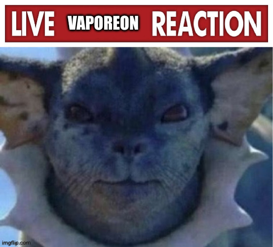 VAPOREON | image tagged in live x reaction | made w/ Imgflip meme maker