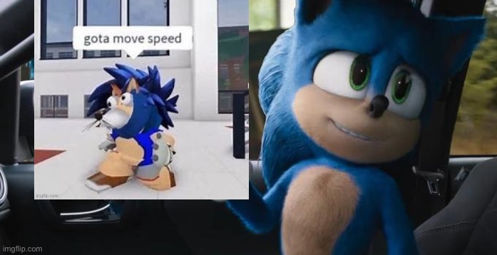 Sonic pointing at Sonic | image tagged in sonic pointing at sonic | made w/ Imgflip meme maker