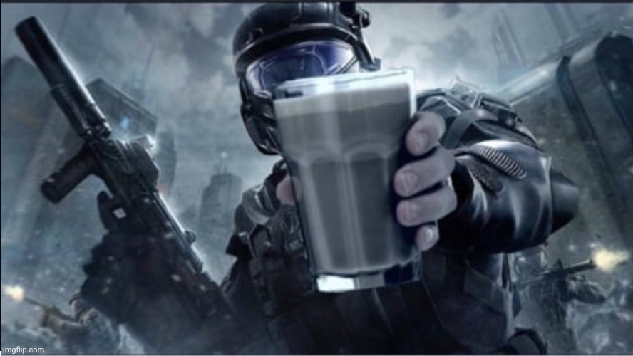 ODST handing you a chocolate milk | made w/ Imgflip meme maker