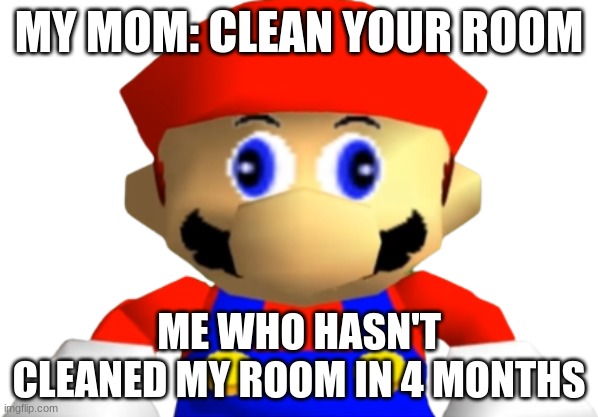SMG4 meme | MY MOM: CLEAN YOUR ROOM; ME WHO HASN'T CLEANED MY ROOM IN 4 MONTHS | made w/ Imgflip meme maker