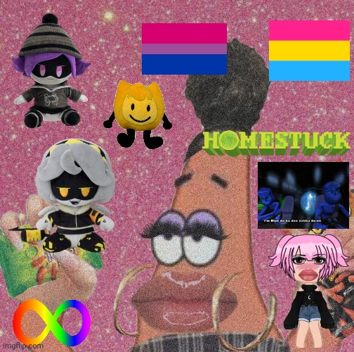 ABigBlueWorld be like | image tagged in baddie patrick,murder drones,bisexual,pansexual,autism,bfdi | made w/ Imgflip meme maker