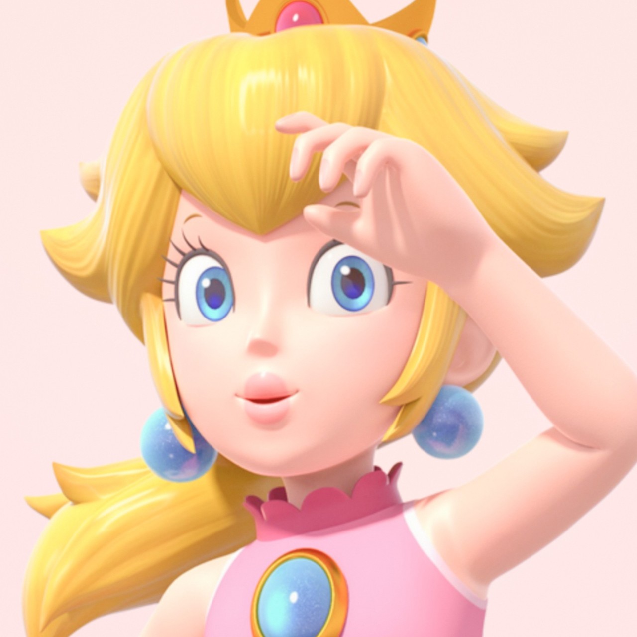 High Quality princess peach close up Blank Meme Template