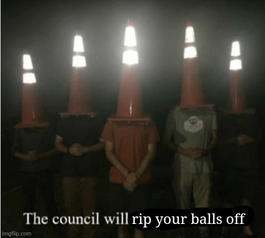 The council will decide your fate | rip your balls off | image tagged in the council will decide your fate | made w/ Imgflip meme maker