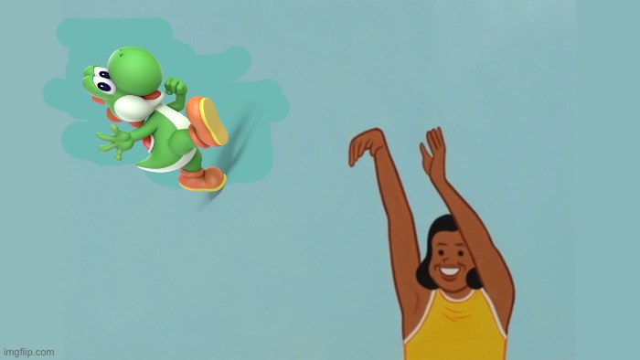 Yoshi go bye | image tagged in fling the child | made w/ Imgflip meme maker