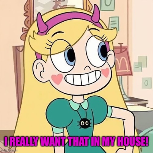 Star Butterfly | I REALLY WANT THAT IN MY HOUSE! | image tagged in star butterfly | made w/ Imgflip meme maker