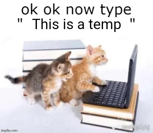 https://imgflip.com/memetemplate/474212431/ok-ok-now-type | This is a temp | image tagged in ok ok now type | made w/ Imgflip meme maker