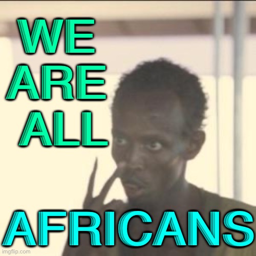 All Africans | WE 
ARE 
ALL; AFRICANS | image tagged in memes,look at me | made w/ Imgflip meme maker