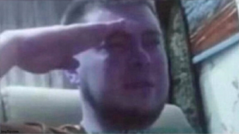 Crying Salute | image tagged in crying salute | made w/ Imgflip meme maker
