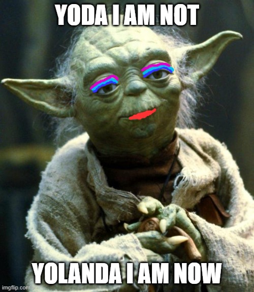 Question it you will not, or a bigot you are. | YODA I AM NOT; YOLANDA I AM NOW | image tagged in memes,star wars yoda | made w/ Imgflip meme maker