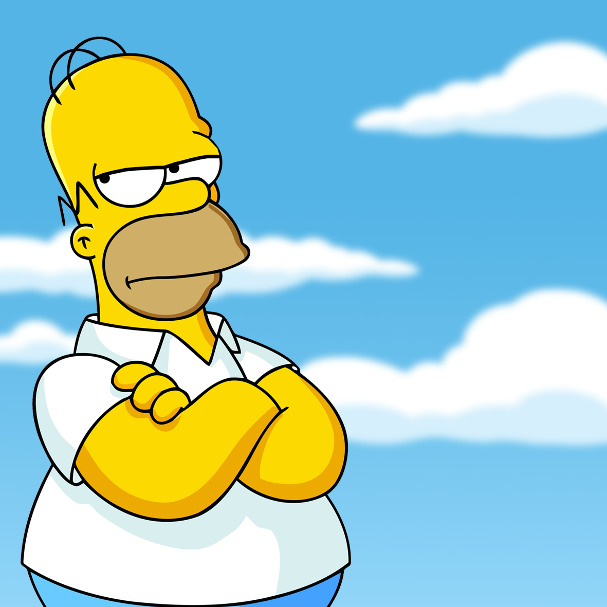 High Quality Homer Simpson - Arms Crossed Blank Meme Template