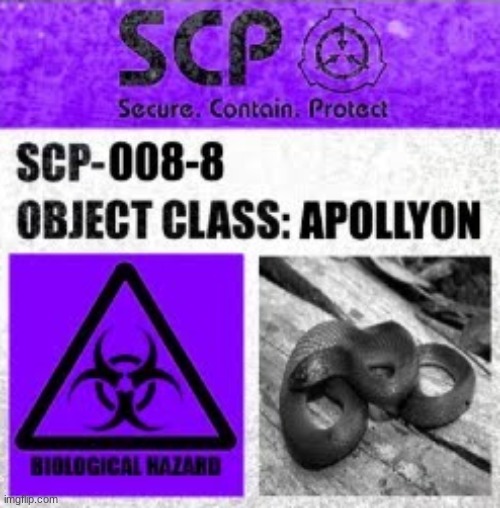 SCP 008 8 Label | image tagged in scp meme | made w/ Imgflip meme maker