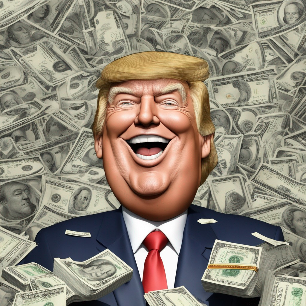 High Quality Trump loves politics - money, dollars, dollar bills Blank Meme Template