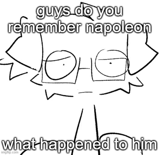 the user not a france president | guys do you remember napoleon; what happened to him | image tagged in stare | made w/ Imgflip meme maker