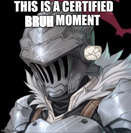 Goblin Slayer | THIS IS A CERTIFIED             MOMENT BRUH | image tagged in goblin slayer | made w/ Imgflip meme maker