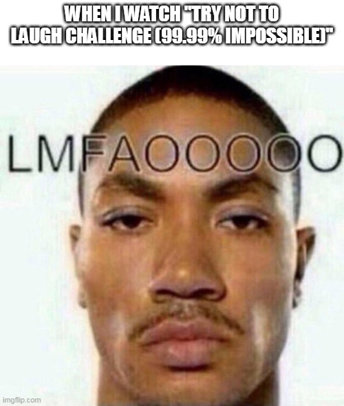 D Rose LMFAOOOOO meme | WHEN I WATCH "TRY NOT TO LAUGH CHALLENGE (99.99% IMPOSSIBLE)" | image tagged in d rose lmfaooooo meme,memes | made w/ Imgflip meme maker