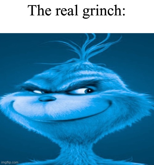 The blue grinch | The real grinch: | image tagged in the blue grinch | made w/ Imgflip meme maker