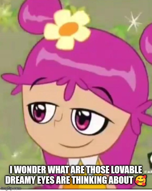 Do you know what Ami is thinking about ? | I WONDER WHAT ARE THOSE LOVABLE DREAMY EYES ARE THINKING ABOUT 🥰 | image tagged in funny memes,lovable dreamy hungry eyes,ami onuki,hi hi puffy ami yumi,hi hi puffy | made w/ Imgflip meme maker