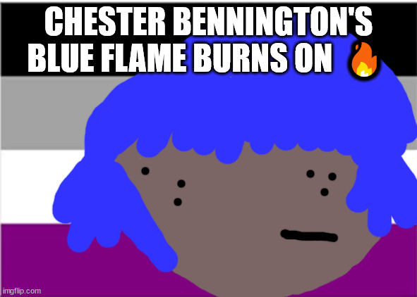 Linkin park | CHESTER BENNINGTON'S BLUE FLAME BURNS ON  🔥 | image tagged in linkin park chester,linkin park,linken park,linkin park rock's,chester blue flame tattoo,chester | made w/ Imgflip meme maker