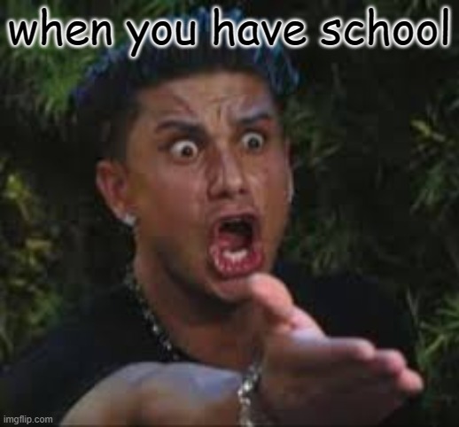 when you have school | made w/ Imgflip meme maker