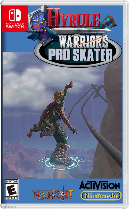 SHIELD SURFING PRO SKATER | image tagged in nintendo switch,the legend of zelda,the legend of zelda breath of the wild,tears of the kingdom,link,fake switch games | made w/ Imgflip meme maker