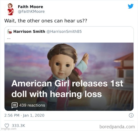 #3,038 | image tagged in comments,cursed,dolls,hearing loss,fallout hold up,hearing | made w/ Imgflip meme maker