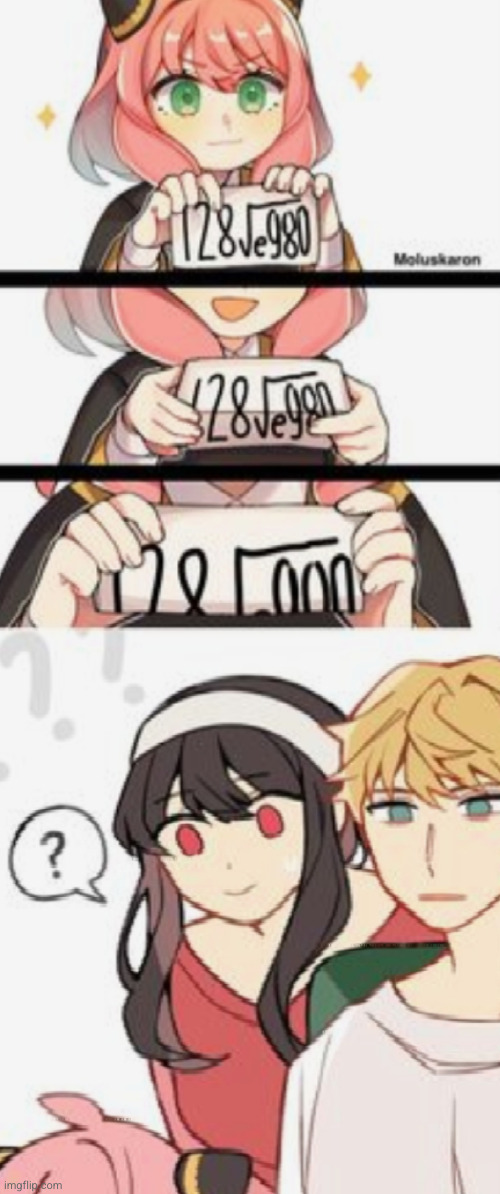 the bottom part says "I love you" | image tagged in spy family,anya,uh oh,funny,anime | made w/ Imgflip meme maker