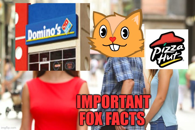 Important fox facts | IMPORTANT FOX FACTS | image tagged in memes,distracted boyfriend,fox,facts | made w/ Imgflip meme maker