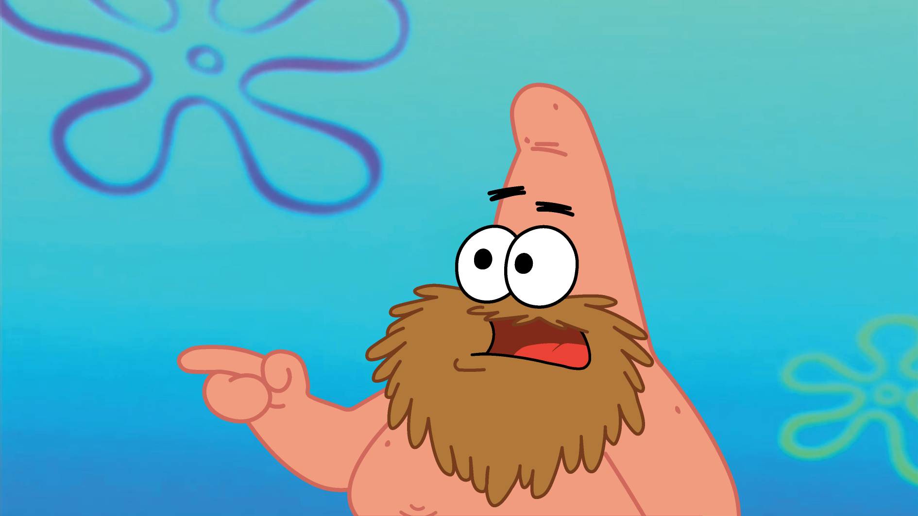 High Quality Patrick Star with Beard Blank Meme Template