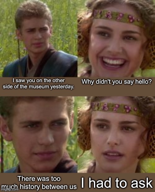 History | image tagged in history,museum,anakin padme 4 panel | made w/ Imgflip meme maker