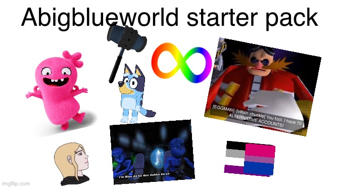 My starter pack | Abigblueworld starter pack | image tagged in starter pack | made w/ Imgflip meme maker