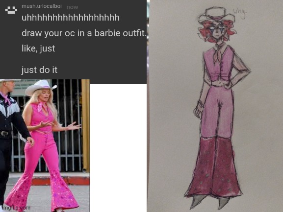 Why. | image tagged in barbie,idk,drawing | made w/ Imgflip meme maker