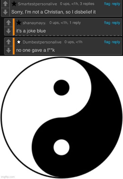 Even the icons lmao | image tagged in yin yang | made w/ Imgflip meme maker