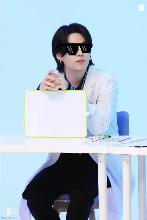 High Quality cool shades yoongi sign Blank Meme Template