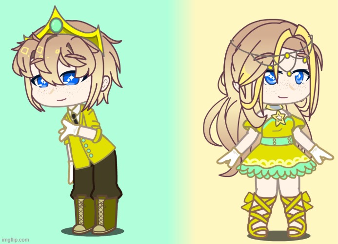 Pamala and her gender bend | image tagged in gacha,oc | made w/ Imgflip meme maker