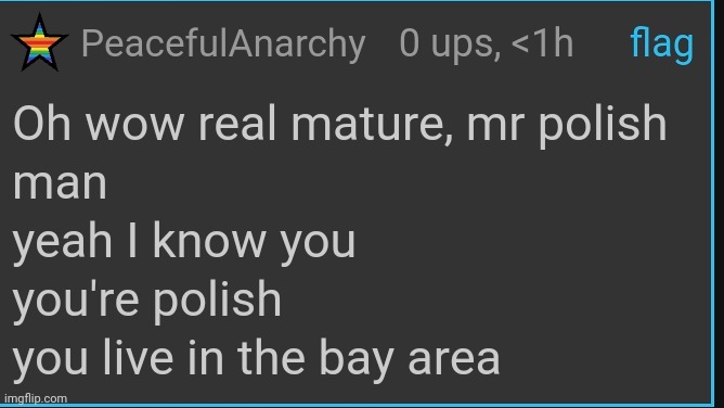 I'm not polish. I don't live in a bay area. This guy is an idiot. | made w/ Imgflip meme maker