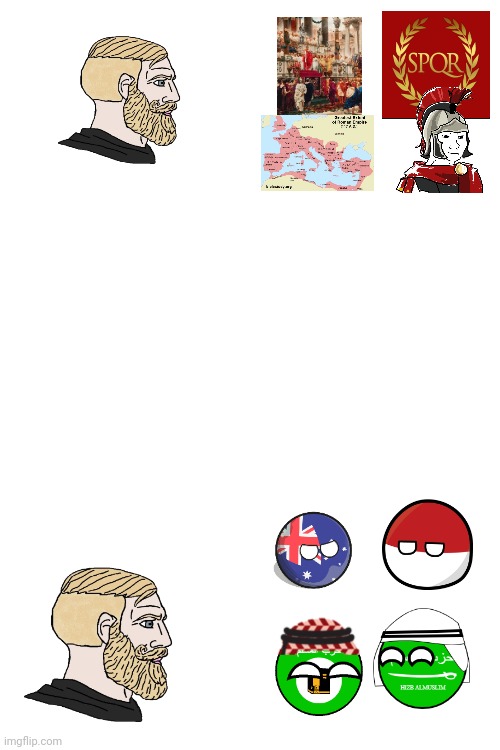 History and countryballs fans be like: | image tagged in countryballs,polandball,history,roman,roman empire,chad | made w/ Imgflip meme maker