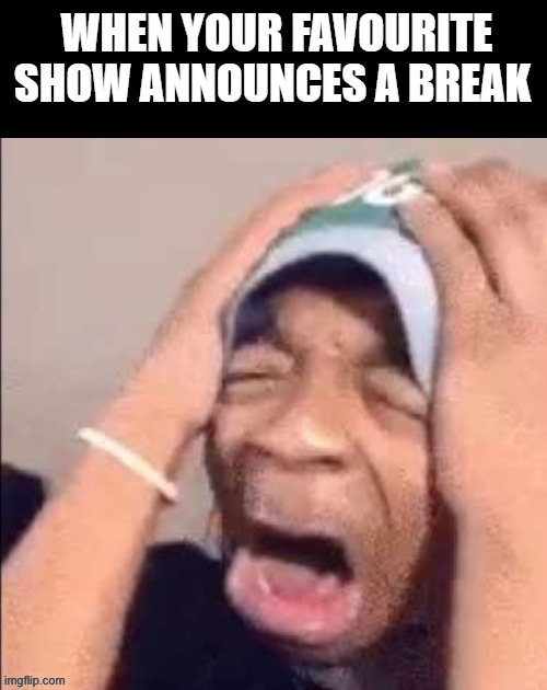 NOOOOOOOOOOOOOOOOOOOOOOOOOOOOOOOOOOOOOOOOOOOOOOOOOOOOOOOOOOOOOOO | WHEN YOUR FAVOURITE SHOW ANNOUNCES A BREAK | image tagged in nooooooooooooooooooooooooooooooooooooooooooooooooooooooooooooooo | made w/ Imgflip meme maker