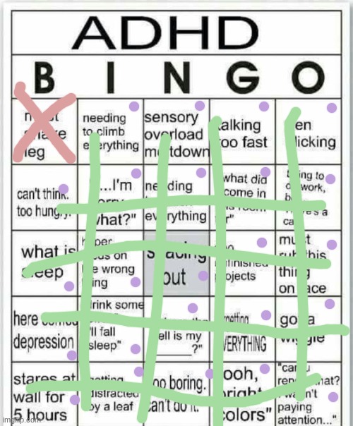 :)- can someone else try this? | image tagged in adhd bingo | made w/ Imgflip meme maker