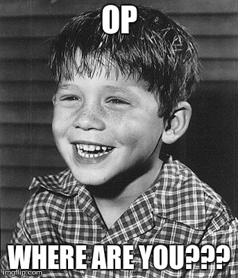 OP WHERE ARE YOU??? | image tagged in bad dopey opie | made w/ Imgflip meme maker