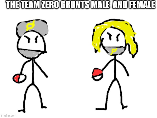 Pokemon team zero grunts male and female | THE TEAM ZERO GRUNTS MALE  AND FEMALE | image tagged in pokemon | made w/ Imgflip meme maker