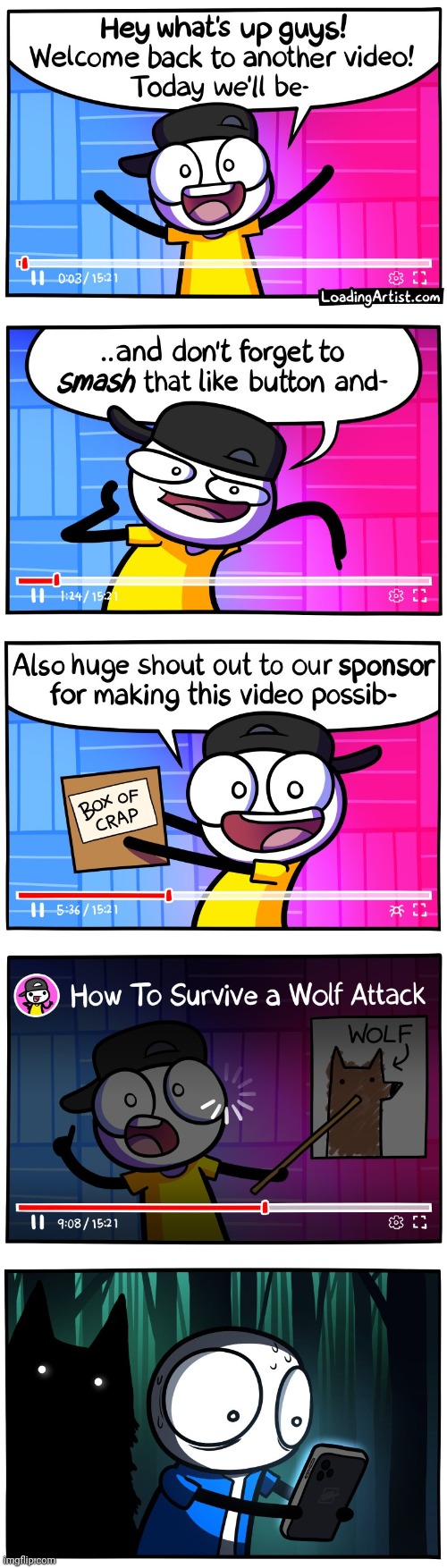 #3,055 | image tagged in comics/cartoons,comics,loading,artist,videos,wolves | made w/ Imgflip meme maker